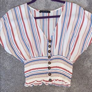 Striped Cinched Waist Top